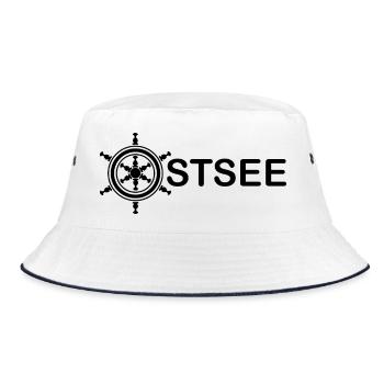 ostsee seemann steuermann kaptän symbol Anker - Bucket Hat - Weiß/Navy - Vorne