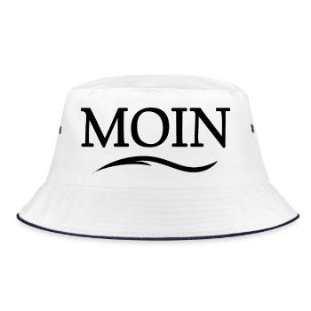 moin ostsee hamburg nordsee dänemark symbol Logo - Bucket Hat - Weiß/Navy - Vorne