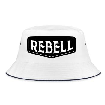 rebel dieb rowdy rebell bandit hustler gang crime - Bucket Hat - white/navy - Front