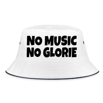 Keine Musik kein Ruhm * - Bucket Hat - Weiß/Navy - Vorne