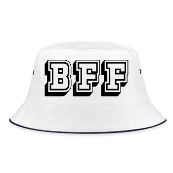 Tshirt BFF noir - Bob - blanc/marine - Devant