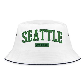 Seattle Washington USA - Bucket Hat - white/navy - Front