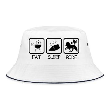 Iceland Competition Shirts Grilling Meat Tent Ride - Bucket Hat - white/navy - Front