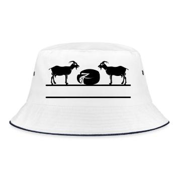 Ziegenkäse-Monogramm. - Bucket Hat - Weiß/Navy - Vorne