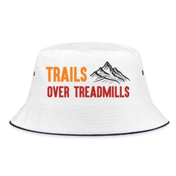 Trail Running - Trails Over Treadmills - Bucket Hat - white/navy - Front
