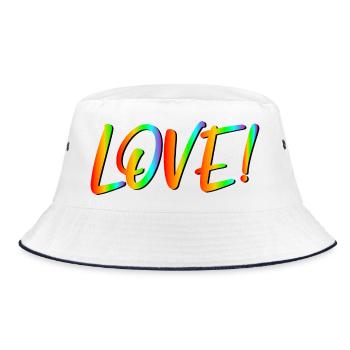 LGBTQ LIEBE - Bucket Hat - Weiß/Navy - Vorne