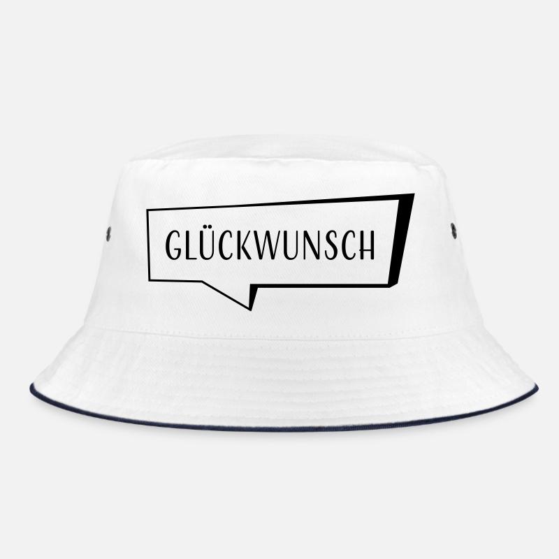 Sprechblase Glückwunsch - Bucket Hat - Weiß/Navy