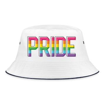 Pride Month LGBT - Pride! - Bucket Hat - Weiß/Navy - Vorne