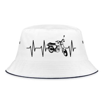 simson s50 s51 Herzschlag Puls Ekg Moped icon - Bucket Hat - Weiß/Navy - Vorne