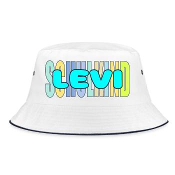 SCHULKIND JUNGENNAME LEVI - Bucket Hat - Weiß/Navy - Vorne