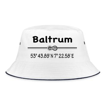 Baltrum - Bucket Hat - Weiß/Navy - Vorne