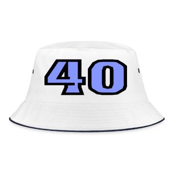 40. 40 YEARS. 40th ANNIVERSARY. 40TH ANNIVERSARY. - Bucket Hat - white/navy - Front