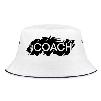 best coach logo trainer symbol mannschaft verein - Bucket Hat - Weiß/Navy - Vorne