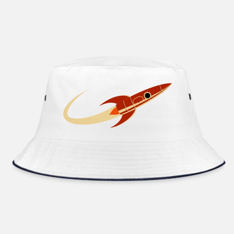 Red Space Rocket Bucket Hat