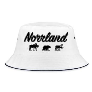 Norrland Lettering Silhouettes Sweden Region - Bucket Hat - white/navy - Front