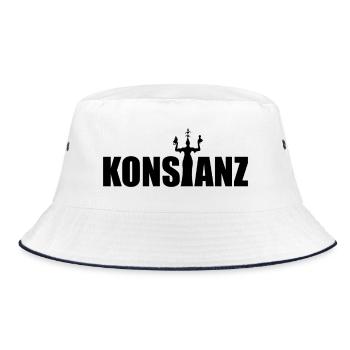 Stadt Konstanz am See - Logo - Imperia - Bodensee - Bucket Hat - Weiß/Navy - Vorne