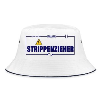 STRIPPENZIEHER - Bucket Hat - Weiß/Navy - Vorne