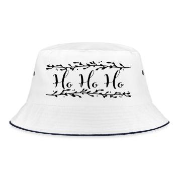 "Ho Ho Ho" Santa Claus Mistletoe - Bucket Hat - white/navy - Front