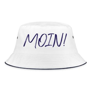 MOIN, navy - Bucket Hat - Weiß/Navy - Vorne