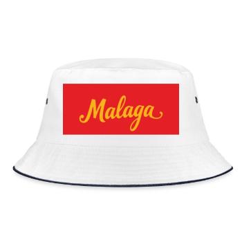 Malaga district design in red and yellow - Bucket Hat - white/navy - Front