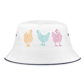 Chicken with heart - Bucket Hat - white/navy - Front