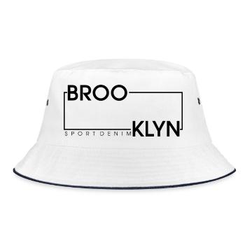 Wild Night Landscape With Moon And Stars - Bucket Hat - white/navy - Front