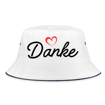 Herzlinienhandschrift Liebe - Bucket Hat - Weiß/Navy - Vorne