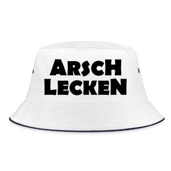 Ass licking - Bucket Hat - white/navy - Front