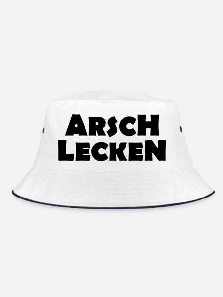 Ass licking - Bucket Hat - white/navy - Front