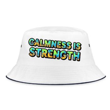 Calmness is Strength Tie-Dye - Bucket Hat - white/navy - Front