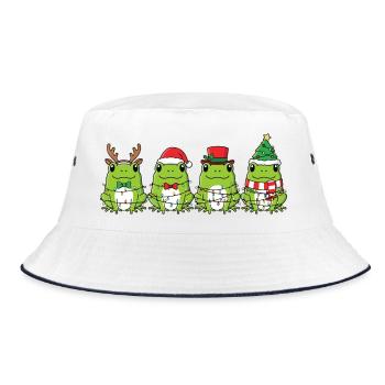 Lumières de Noël Père Noël grenouille - Bob - blanc/marine - Devant