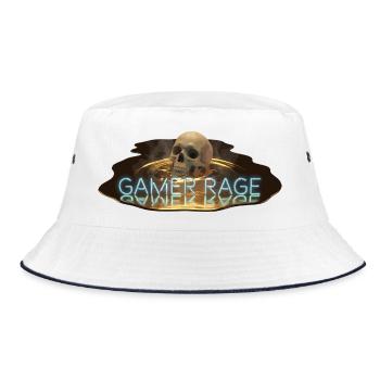 Gamer Rage Skull - Bucket Hat - white/navy - Front