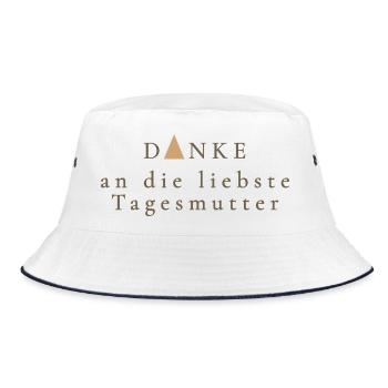 Thank you to your dearest childminder – gift idea - Bucket Hat - white/navy - Front