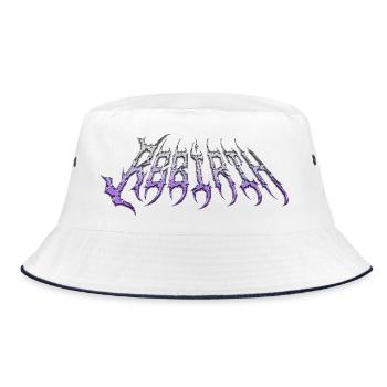 Rebirth - cold metal chrome text - Bucket Hat - white/navy - Front