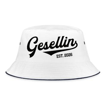 Gesellin 2026 Gesellenprüfung Ausbildung Azubi - Bucket Hat - Weiß/Navy - Vorne