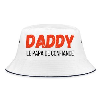 Daddy, der vertraute Papa – Geschenkidee - Bucket Hat - Weiß/Navy - Vorne