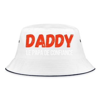 Daddy, der vertraute Papa – Geschenkidee - Bucket Hat - Weiß/Navy - Vorne