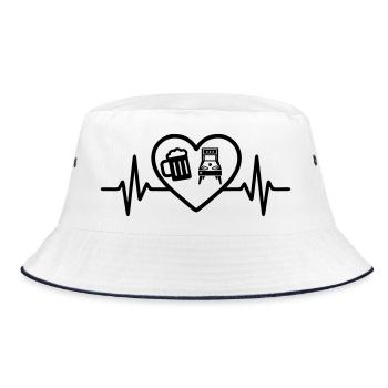 Heart Beer Pinball Humor - Bucket Hat - white/navy - Front