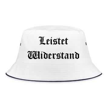 Leistet_wiederstand - Bucket Hat - white/navy - Front