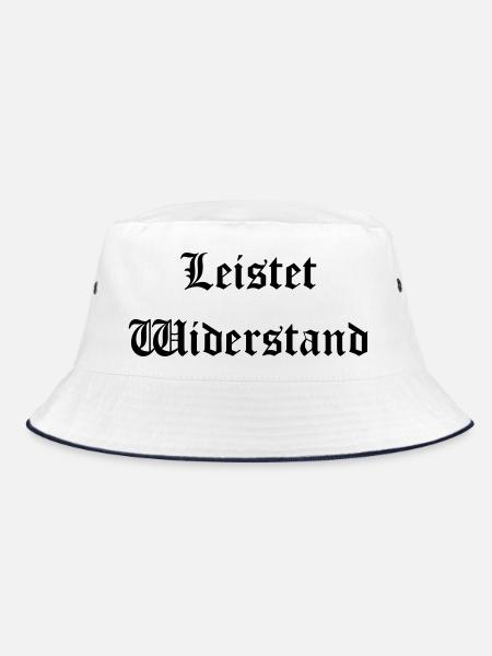 Leistet_wiederstand  - Bucket Hat - Weiß/Navy - Vorne