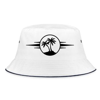 Island Palm Tree Icon - Bucket Hat - white/navy - Front