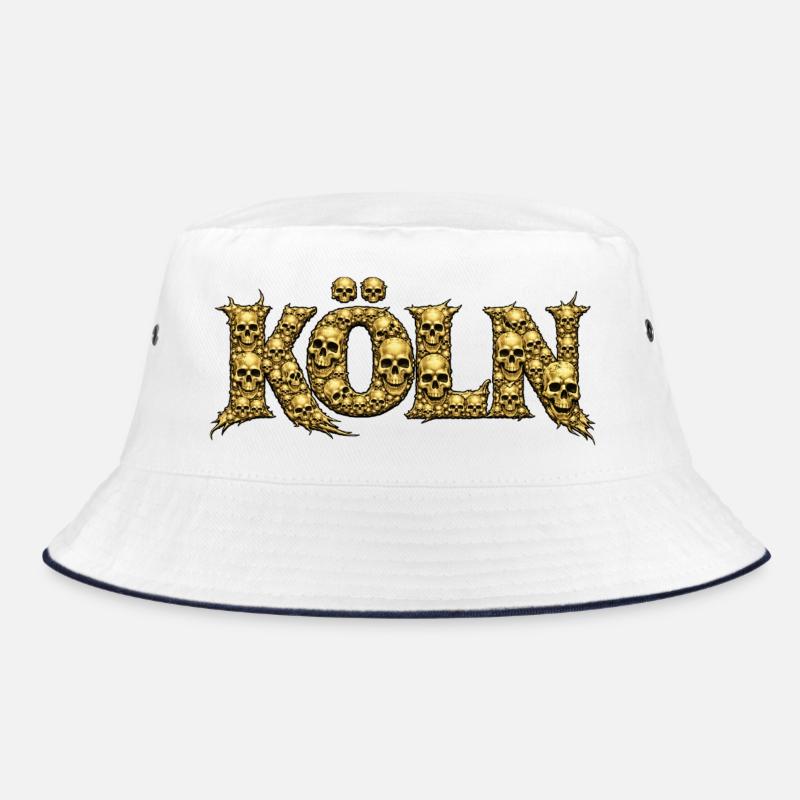 COLOGNE | Golden Skull Letters Bucket Hat