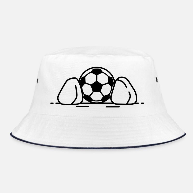 Soccer Ball On The Ground Kick-Off Icon Vector Bucket Hat