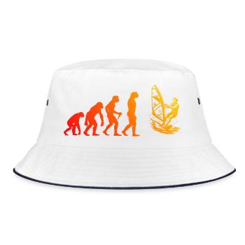 Cleanes Windsurfing Artwork für Windsurf - Bucket Hat - Weiß/Navy - Vorne