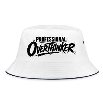 PROFESSIONAL OVERTHINKER Grunge - Bucket Hat - white/navy - Front