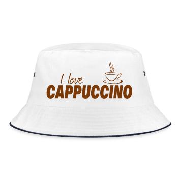 I LOVE CAPPUCCINO - Bucket Hat - white/navy - Front