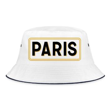 Panneau Paris Noir et Or - French City Sign - Bob - blanc/marine - Devant
