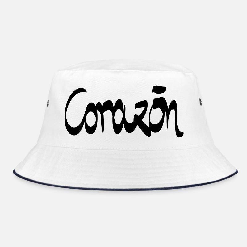 corazon heart - Bucket Hat - white/navy