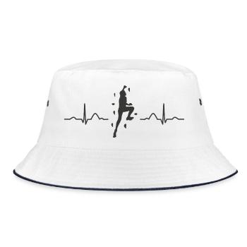 Boulderer Herzschlag Boulder Bouldern - Bucket Hat - Weiß/Navy - Vorne