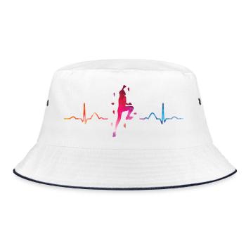 Boulderer Herzschlag Boulder Bouldern - Bucket Hat - Weiß/Navy - Vorne